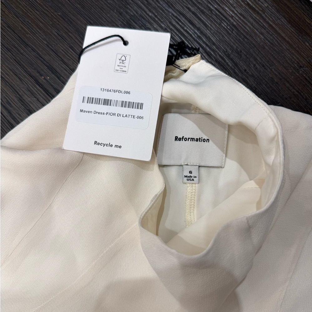 Reformation Maven dress in Fior de latte color - Picture 7 of 7